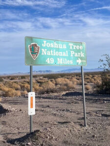 Joshua Tree National Park road sign